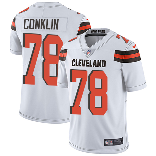 Personalized Browns #78 Jack Conklin White Men’s Stitched NFL Untouchable Limited Jersey