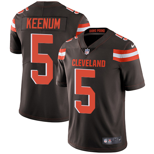 Personalized Browns #5 Case Keenum Brown Team Color Men’s Stitched NFL Untouchable Limited Jersey