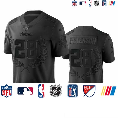Personalized Minnesota Vikings #28 Adrian Peterson Men’s Black NFL MVP Limited Edition Jersey
