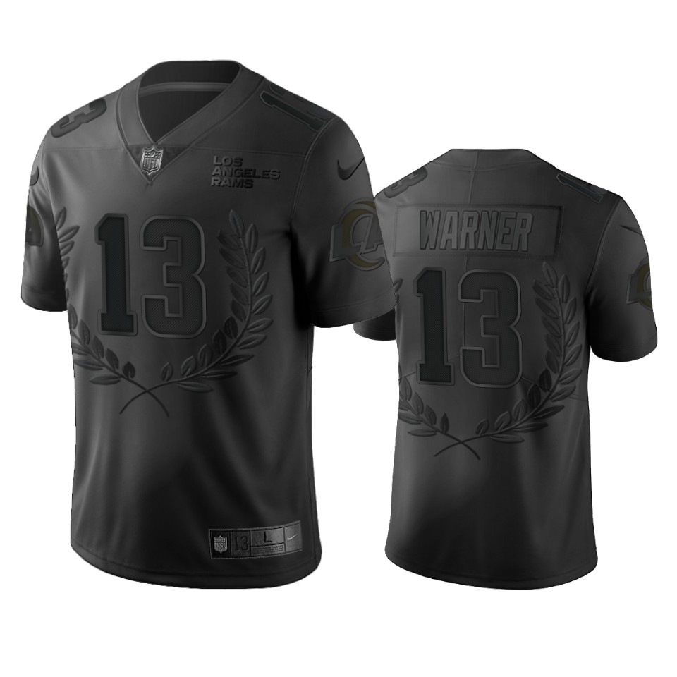 Personalized Los Angeles Rams #13 Kurt Warner Men’s Black NFL MVP Limited Edition Jersey