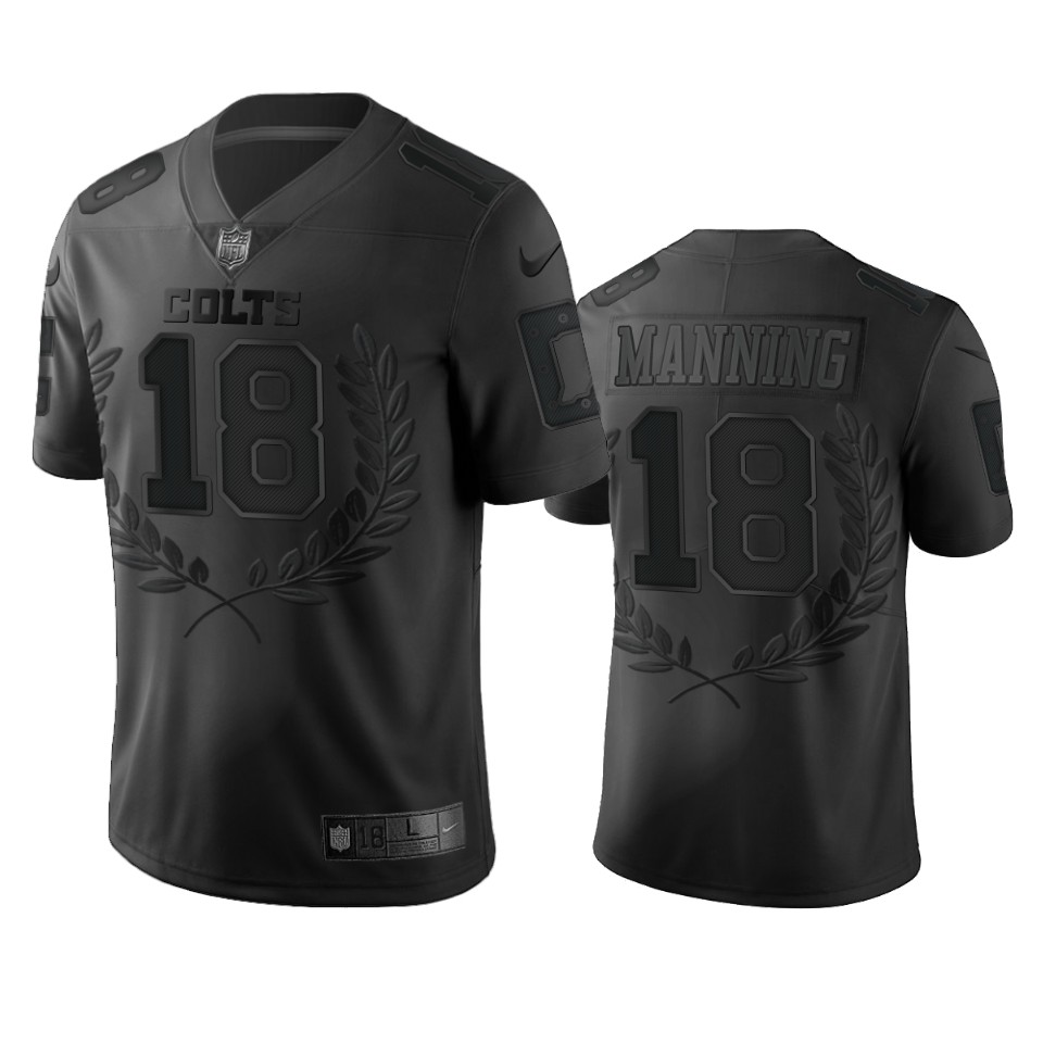 Personalized Indianapolis Colts #18 Peyton Manning Men’s Black NFL MVP Limited Edition Jersey