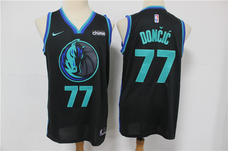 Personalized Mavericks 77 Luka Doncic Black 2019 City Edition Swingman Jersey