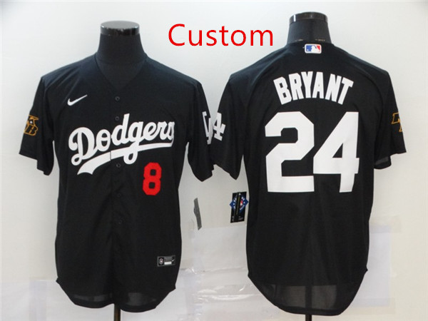 Personalized Custom Dodgers Black White Number Jersey