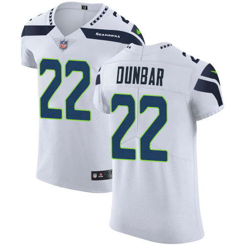 Personalized Seahawks #22 Quinton Dunbar White Men’s Stitched NFL New Elite Jersey