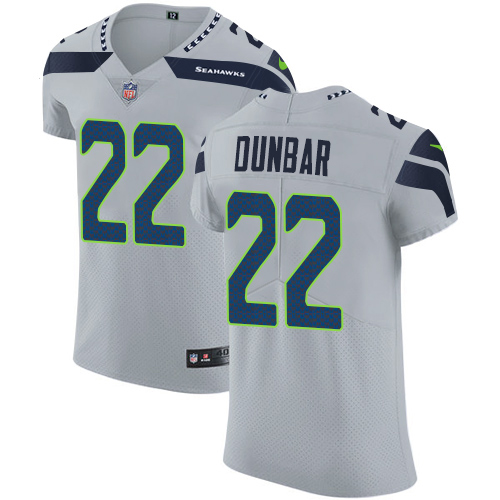 Personalized Seahawks #22 Quinton Dunbar Grey Alternate Men’s Stitched NFL New Elite Jersey