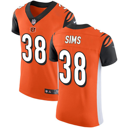 Personalized Bengals #38 LeShaun Sims Orange Alternate Men’s Stitched NFL New Elite Jersey