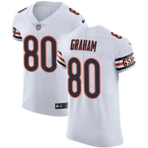 Personalized Bears #80 Jimmy Graham White Men’s Stitched NFL New Elite Jersey