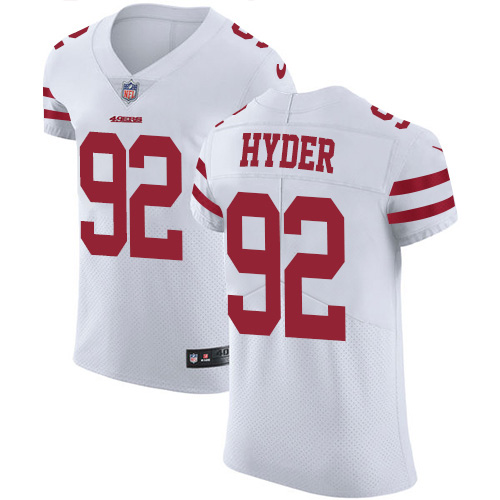 Personalized 49ers #92 Kerry Hyder White Men’s Stitched NFL New Elite Jersey