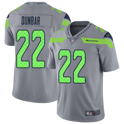 Personalized Seahawks #22 Quinton Dunbar Gray Men’s Stitched NFL Limited Inverted Legend Jersey