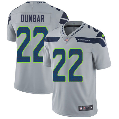 Personalized Seahawks #22 Quinton Dunbar Grey Alternate Men’s Stitched NFL Untouchable Limited Jersey