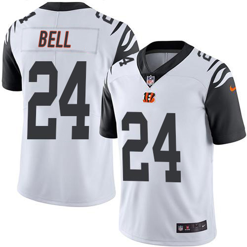 Personalized Bengals #24 Vonn Bell White Men’s Stitched NFL Limited Rush Jersey
