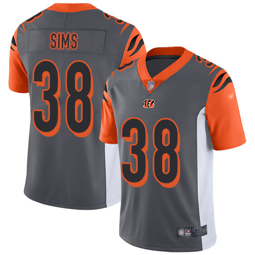 Personalized Bengals #38 LeShaun Sims Silver Men’s Stitched NFL Limited Inverted Legend Jersey