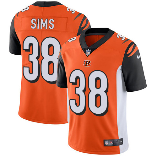 Personalized Bengals #38 LeShaun Sims Orange Alternate Men’s Stitched NFL Untouchable Limited Jersey
