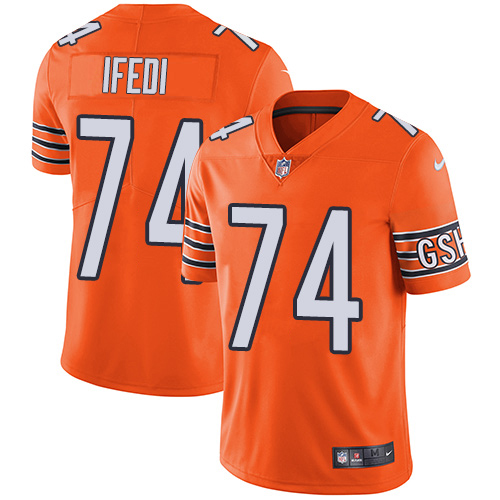 Personalized Bears #74 Germain Ifedi Orange Men’s Stitched NFL Limited Rush Jersey