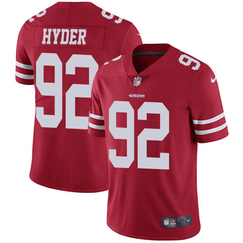 Personalized 49ers #92 Kerry Hyder Red Team Color Men’s Stitched NFL Untouchable Limited Jersey