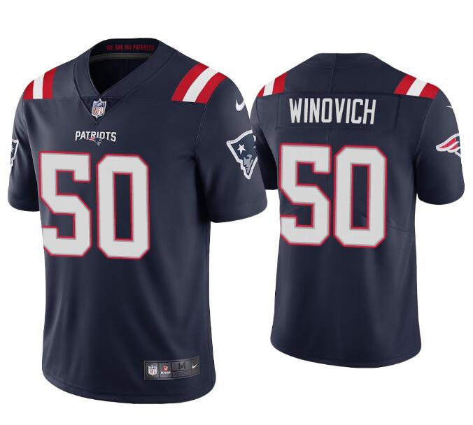 Personalized Patriots 50 Chase Winovich Navy Untouchable Limited Jersey