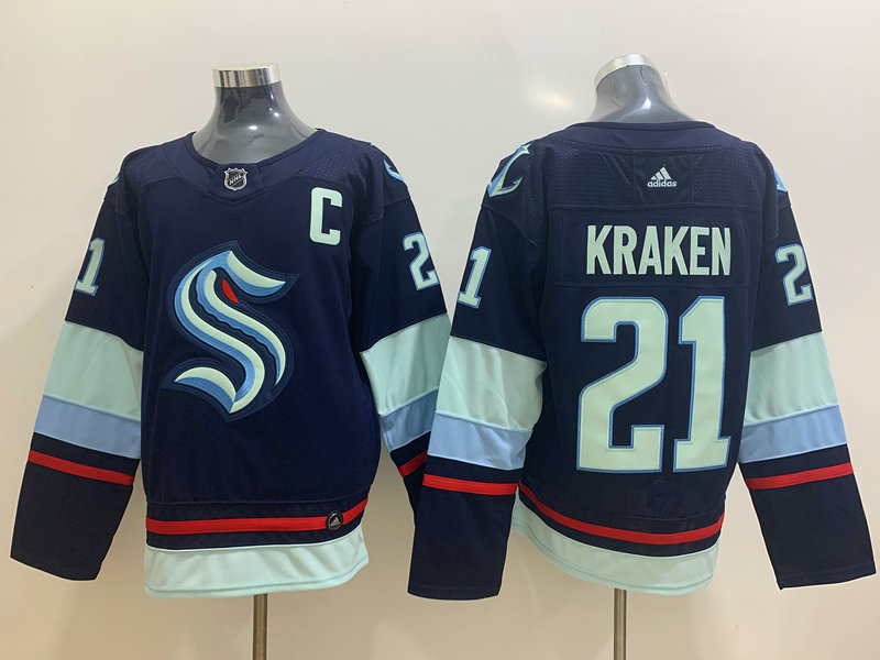 Personalized Seattle Kraken 21 Kraken Navy Jersey