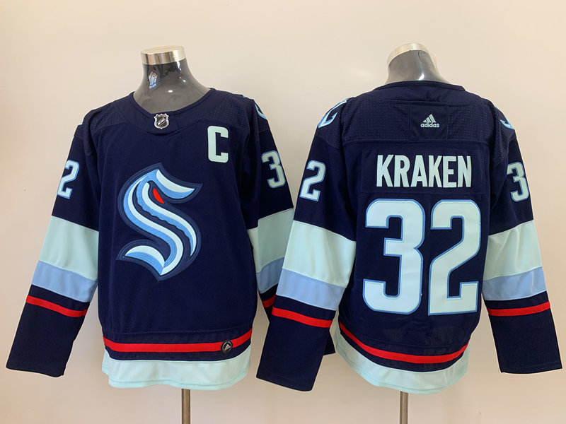 Personalized Seattle Kraken 32 Kraken Navy Jersey