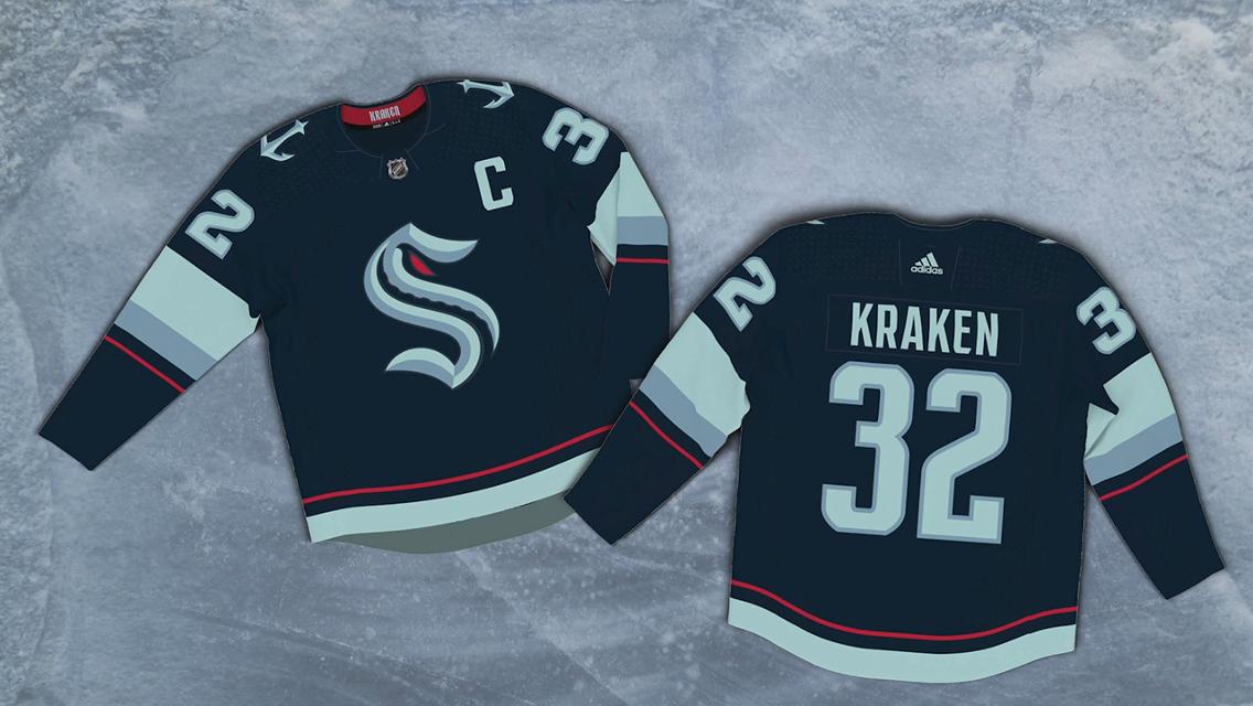Personalized Seattle Kraken #32 Kraken 2020 New Team Navy Home Authentic Stitched NHL Jersey
