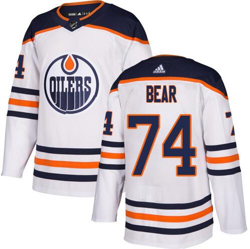 Personalized Oilers 74 Ethan Bear White Jersey