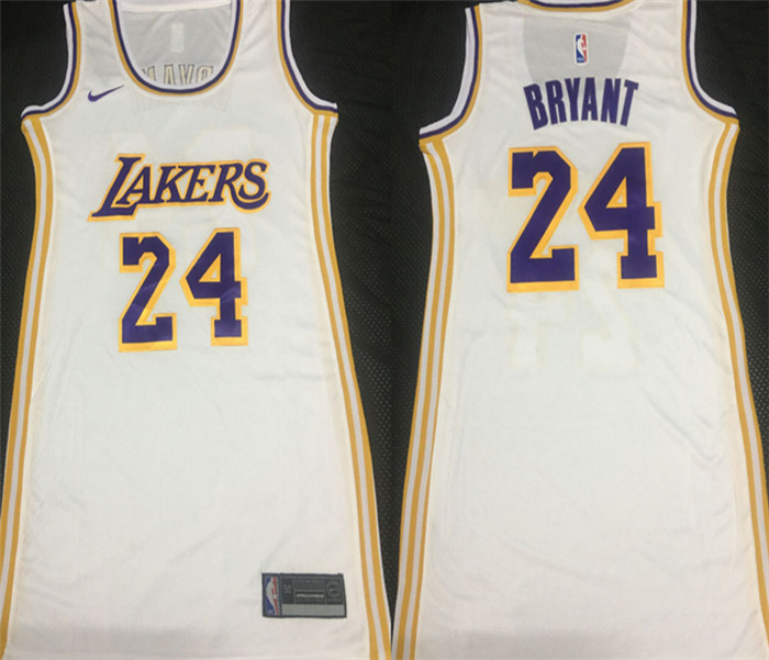 Personalized Women Lakers 24 Kobe Bryant White Women Swingman Jersey