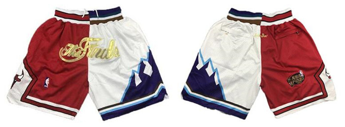 Personalized Bulls And Jazz Red White Split Just Don NBA Finals Shorts
