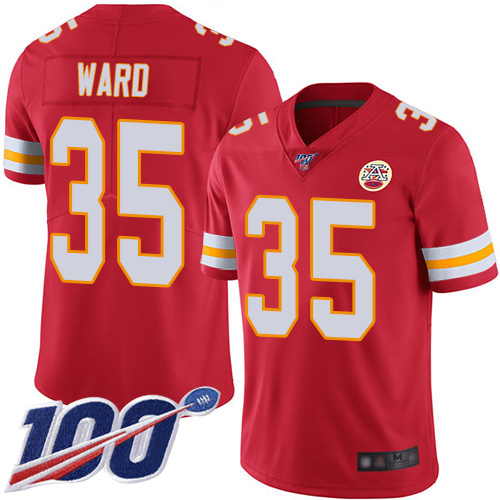 Personalized Chiefs 35 Charvarius Ward Red 100th Season Untouchable Limited Jersey