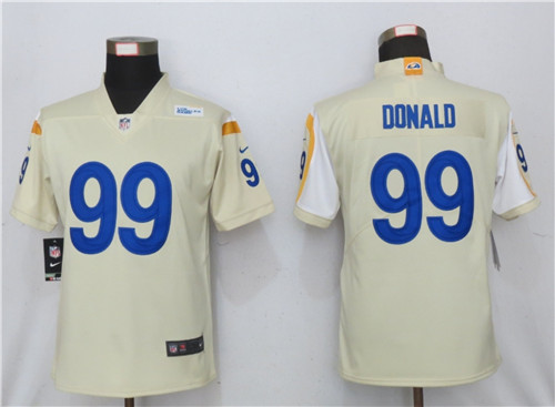 Personalized Women Rams 99 Aaron Donald Bone 2020 New Untouchable Limited Jersey