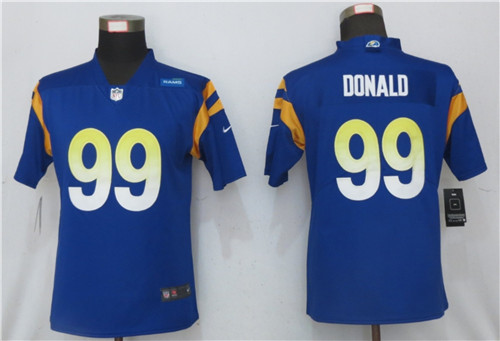 Personalized Women Rams 99 Aaron Donald Royal 2020 New Untouchable Limited Jersey