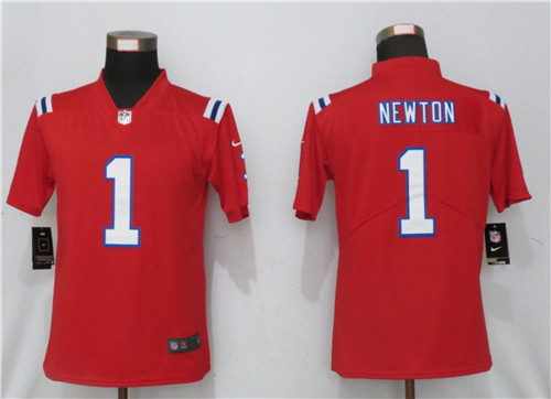 Personalized Women New England Patriots 1 Cam Newton Red Jersey