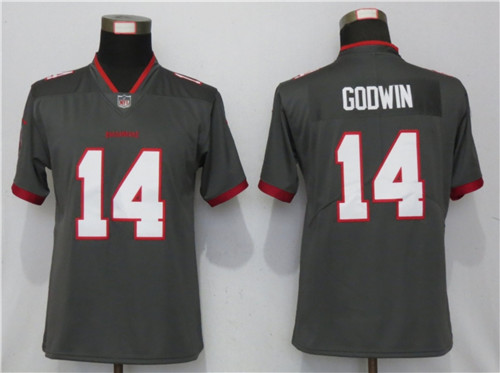 Personalized Women Buccaneers 14 Chris Godwin Gray Women New 2020 Untouchable Limited Jersey