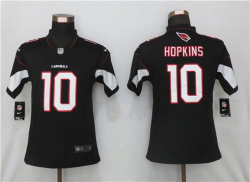 Personalized Women Cardinals #10 DeAndre Hopkins Black Color Jersey