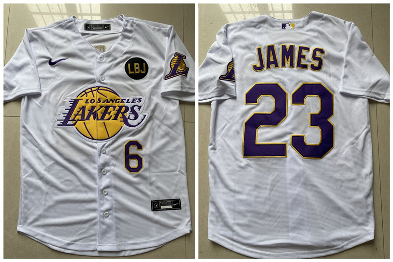 Personalized Custom Lakers Any Name Any Number White Basebakll Jersey