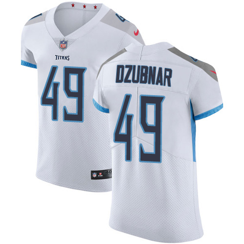 Personalized Titans #49 Nick Dzubnar White Men’s Stitched NFL New Elite Jersey