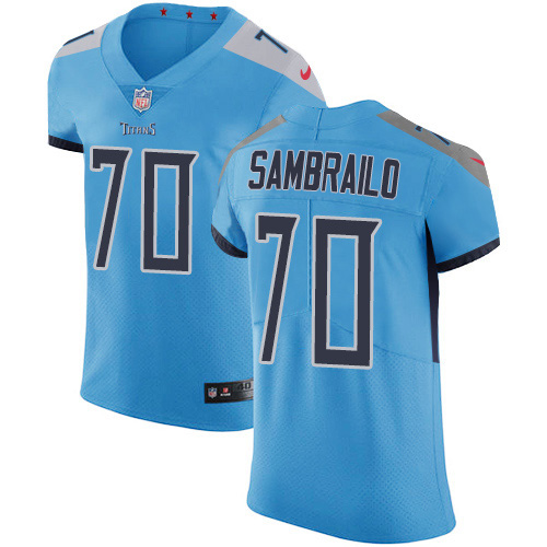 Personalized Titans #70 Ty Sambrailo Light Blue Alternate Men’s Stitched NFL New Elite Jersey