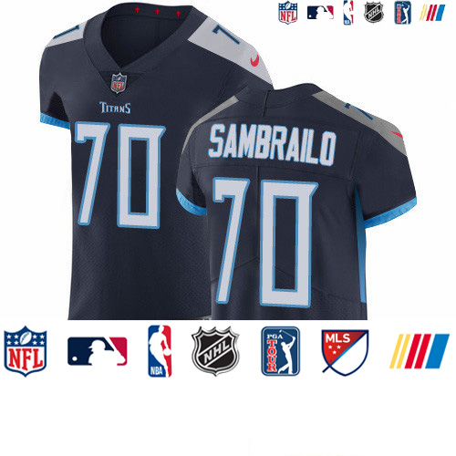 Personalized Titans #70 Ty Sambrailo Navy Blue Team Color Men’s Stitched NFL Untouchable Elite Jersey