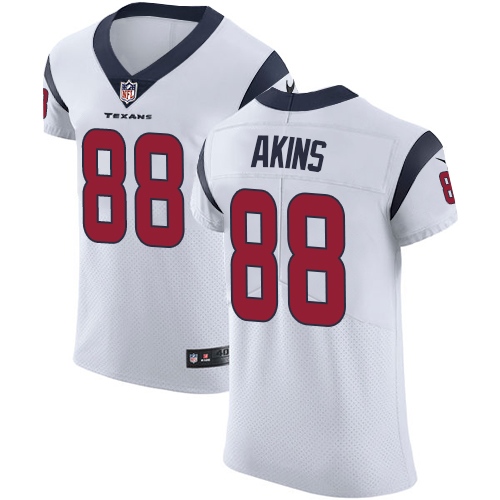 Personalized Texans #88 Jordan Akins White Men’s Stitched NFL New Elite Jersey