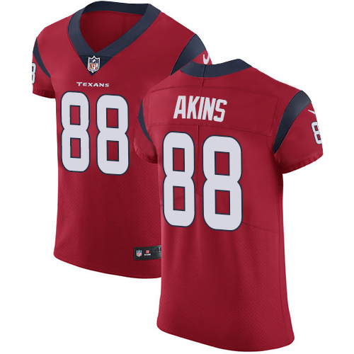 Personalized Texans #88 Jordan Akins Red Alternate Men’s Stitched NFL New Elite Jersey