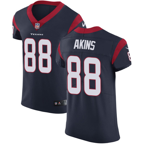 Personalized Texans #88 Jordan Akins Navy Blue Team Color Men’s Stitched NFL Untouchable Elite Jersey
