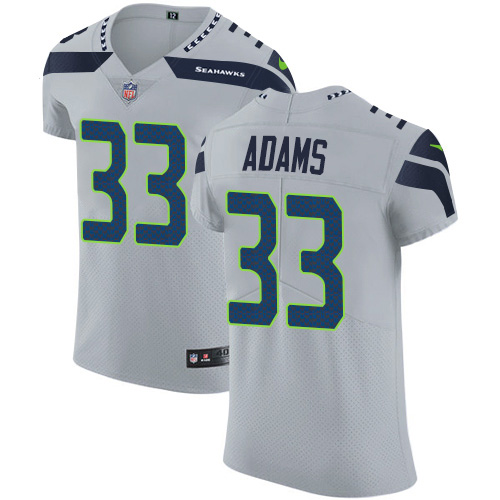 Personalized Seahawks #33 Jamal Adams Grey Alternate Men’s Stitched NFL New Elite Jersey