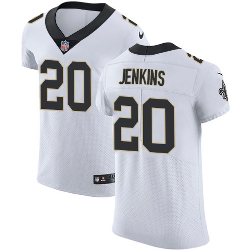 Personalized Saints #20 Janoris Jenkins White Men’s Stitched NFL New Elite Jersey