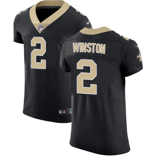 Personalized Saints #2 Jameis Winston Black Team Color Men’s Stitched NFL Untouchable Elite Jersey