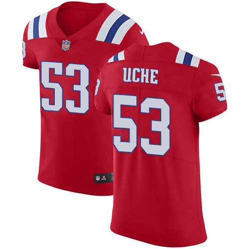 Personalized Patriots #53 Josh Uche Red Alternate Men’s Stitched NFL New Elite Jersey