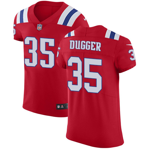 Personalized Patriots #35 Kyle Dugger Red Alternate Men’s Stitched NFL New Elite Jersey