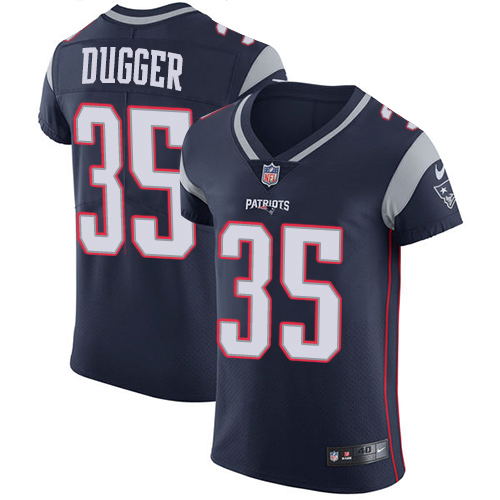 Personalized Patriots #35 Kyle Dugger Navy Blue Team Color Men’s Stitched NFL Untouchable Elite Jersey