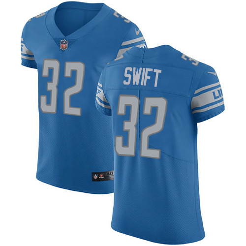 Personalized Lions #32 D’Andre Swift Blue Team Color Men’s Stitched NFL Untouchable Elite Jersey