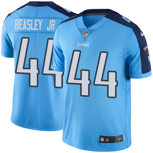 Personalized Titans #44 Vic Beasley Jr Light Blue Men’s Stitched NFL Limited Rush Jersey