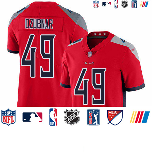 Personalized Titans #49 Nick Dzubnar Red Men’s Stitched NFL Limited Inverted Legend Jersey