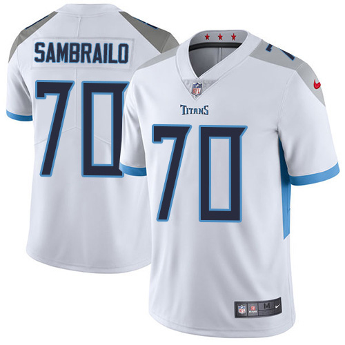 Personalized Titans #70 Ty Sambrailo White Men’s Stitched NFL Untouchable Limited Jersey
