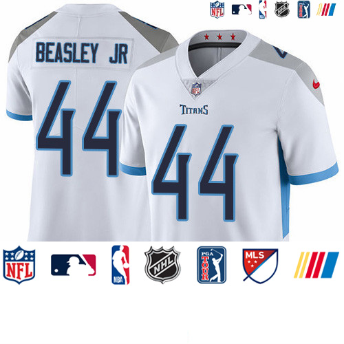 Personalized Titans #44 Vic Beasley Jr White Men’s Stitched NFL Untouchable Limited Jersey